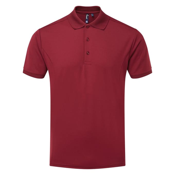 Premier Heren Coolchecker Poloshirt (Bourgondië)