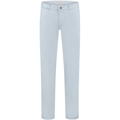 Com4 Broek Modern Chino Collection Fine Structure Licht Blauw / male