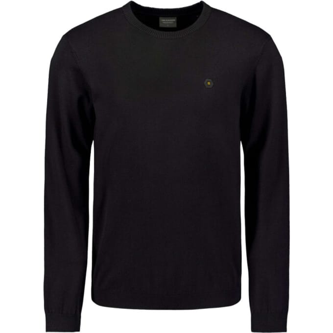 No Excess Pullover crewneck 2 coloured melang black