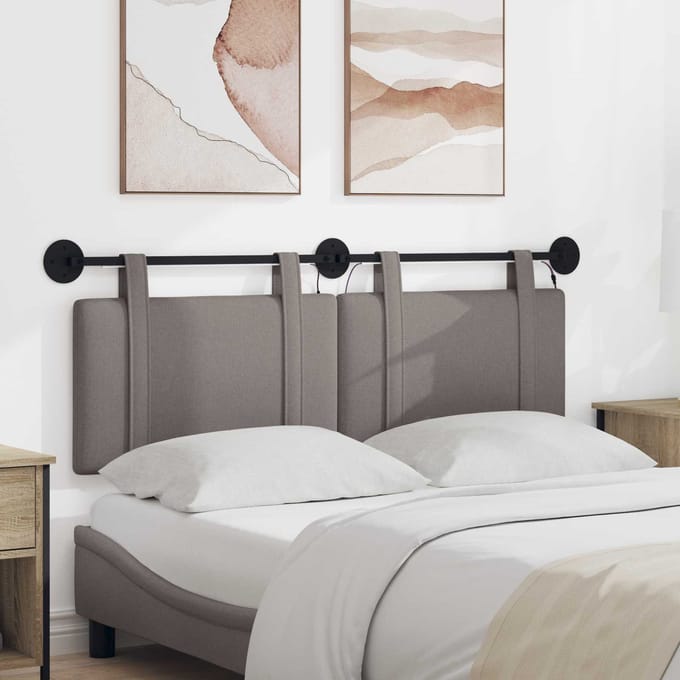 vidaXL - Hangend - hoofdbord - Taupe - Stof