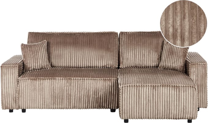 ABACKA - Slaapbank - Lichtbruin - Linkszijdig - Corduroy