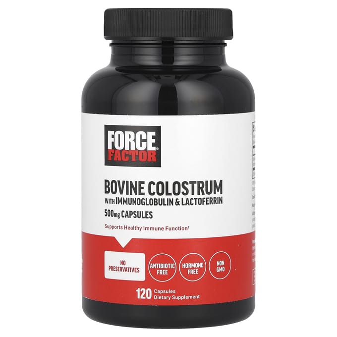 Force Factor, colostrum bovin, immunoglobuline et lactoferrine, 500 mg, 120 gélules
