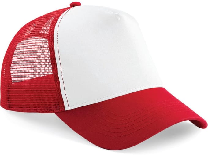 Truckers cap rood/wit voor volwassenen