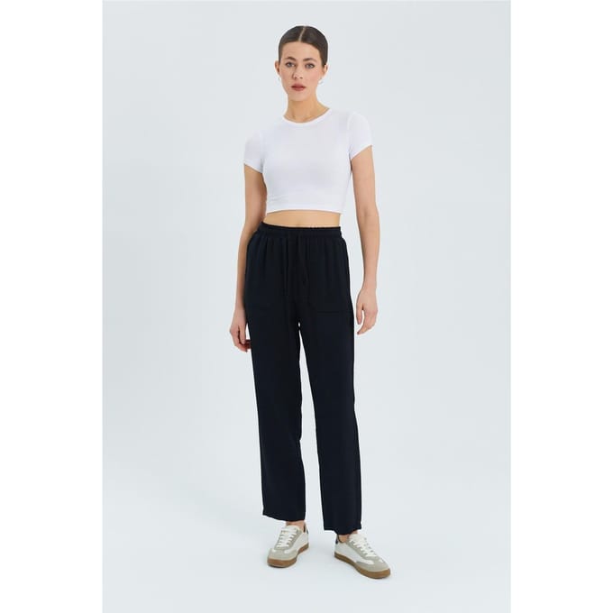Hoge Taille Wortel Pas Broek metkoord Taille