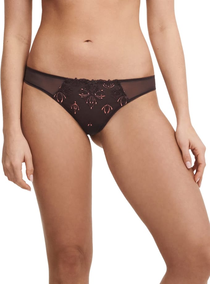 Chantelle Champs Élysées - string - maat 40 - glossy brown - CC26090-0Q2