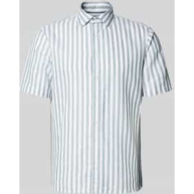 Slim fit zakelijk Hemd van linnenmix met Kentkraag