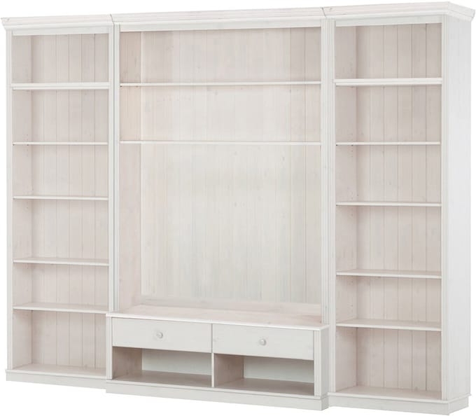 Anita-Boekenkast Tv-lowboard - Wit Grenen