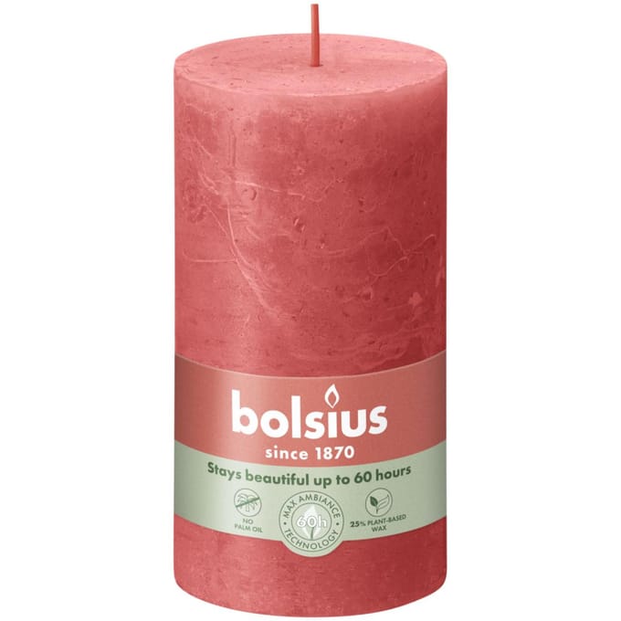 Bolsius Stompkaars Blossom Pink Ø68 mm - Hoogte 13 cm - Roze - 60 branduren