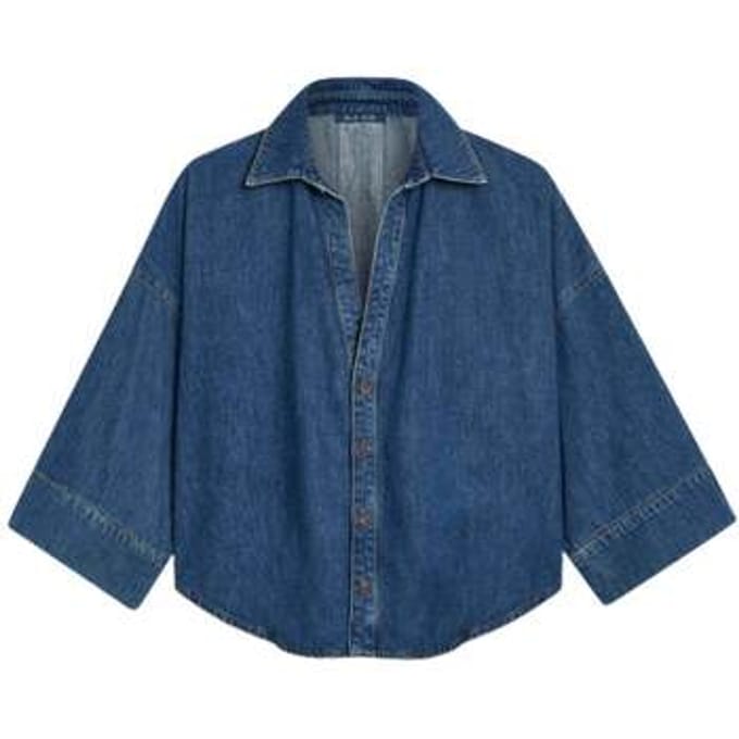 Summum 2s3346-5184 453 blouse denim kimono light cotton twill denim