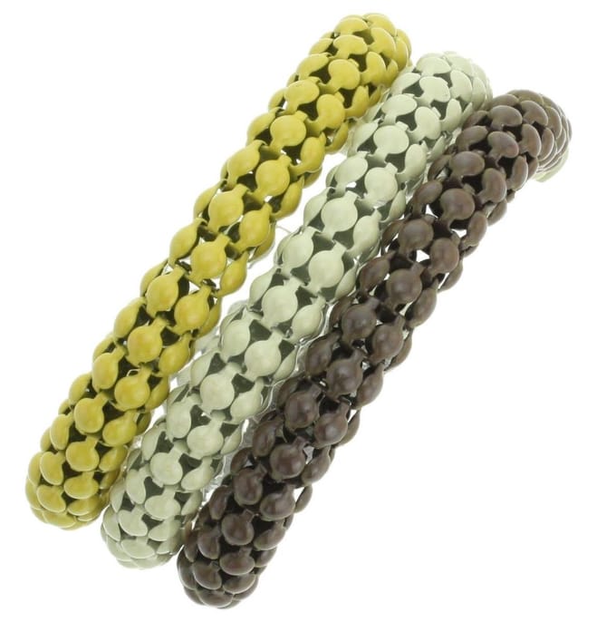 Behave - Snake armband - Geel groen bruin - Statement look zomer
