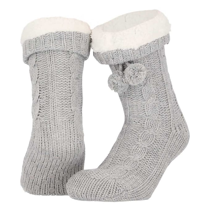 Dames huissokken - Anti slip - Grijs - 36/41