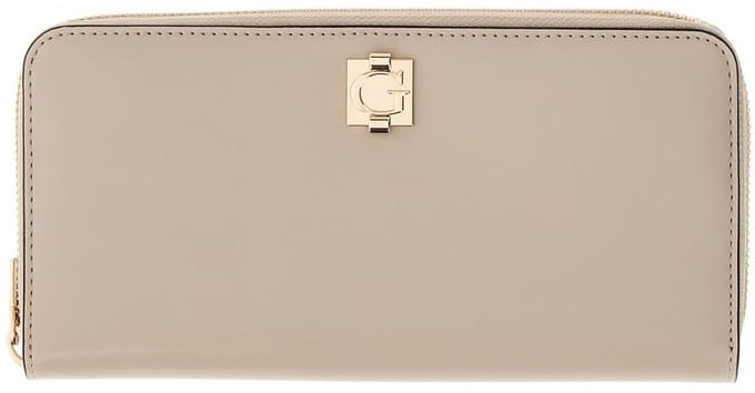 GUESS portemonnee Audrey Logo SLG Zip Around Wallet Light Taupe