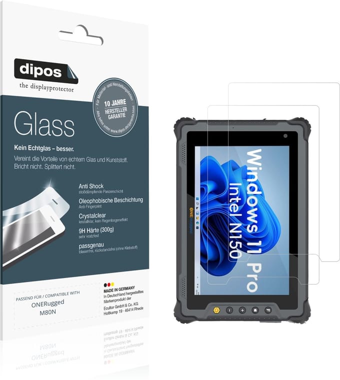 dipos – 2x Pantserfolie geschikt voor ONERugged M80N | 9H Screenprotector