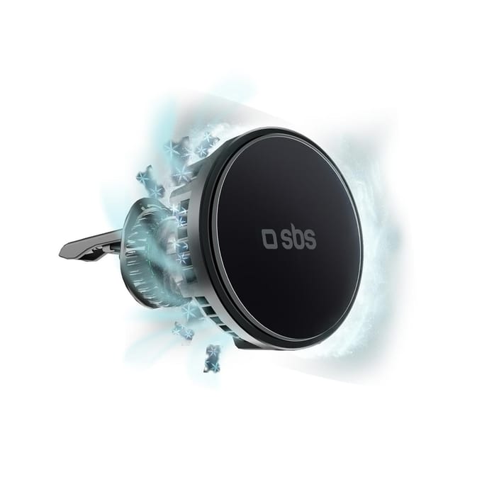 Support de Voiture pour Smartphone avec Chargeur à Induction pour Grille d'Aération avec Refroidissement - Noir