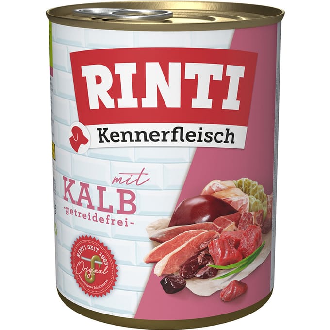 6x800g "Kennerfleisch" Kalf RINTI Hondenvoer