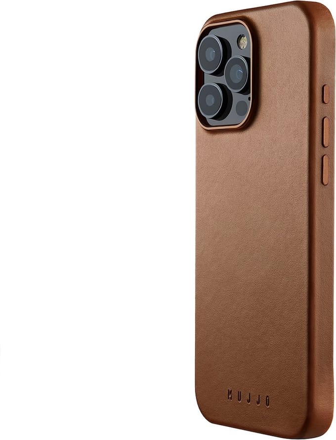 Mujjo - Full Leather Mag Case geschikt voor iPhone 16 Pro Max Hoesje - tan brown | tan brown