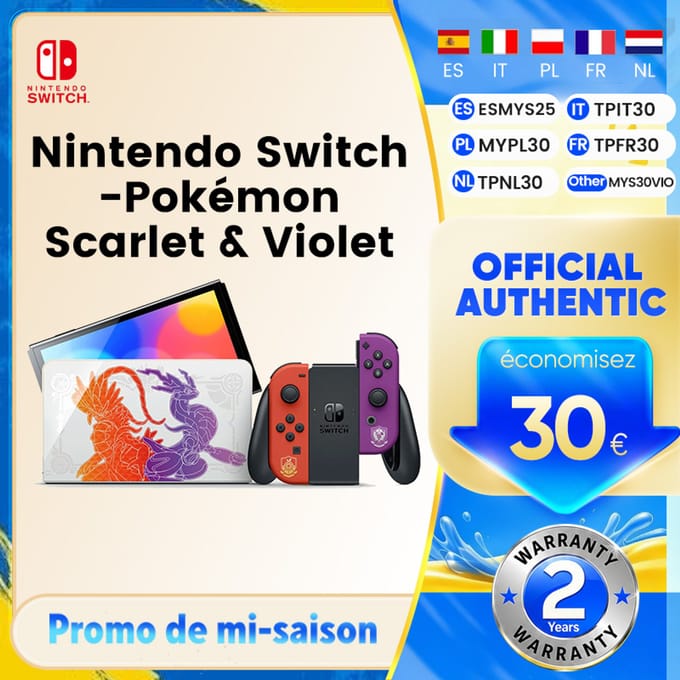 Switch-console (OLED-model) Pokémon Karmesin & Purpur-editie 7-inch OLED-scherm Joy-Con-handgrepen GEEN spel inbegrepen Nintendo Switch-Pokémon