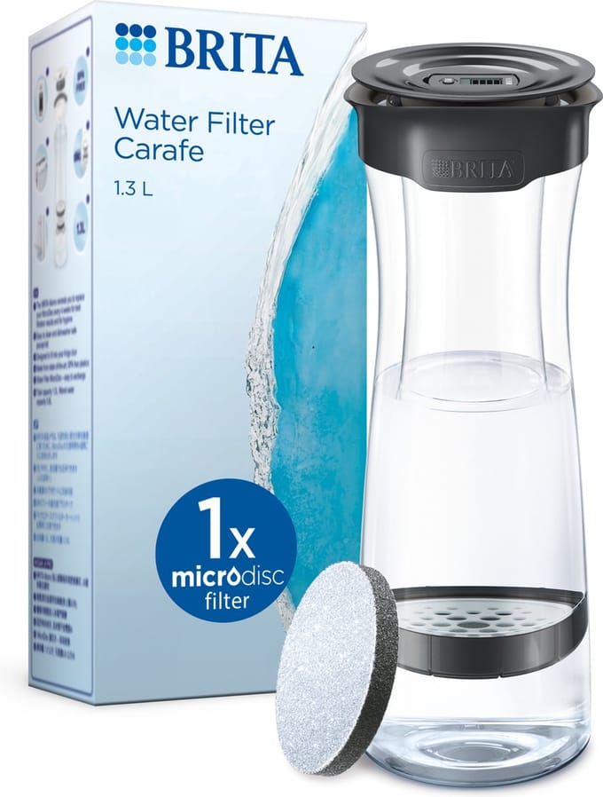 Brita Fill&Serve Mind - water filter carafe - Donkergrijs - Size 10.8 cm - Height 32 cm - 1.3 L