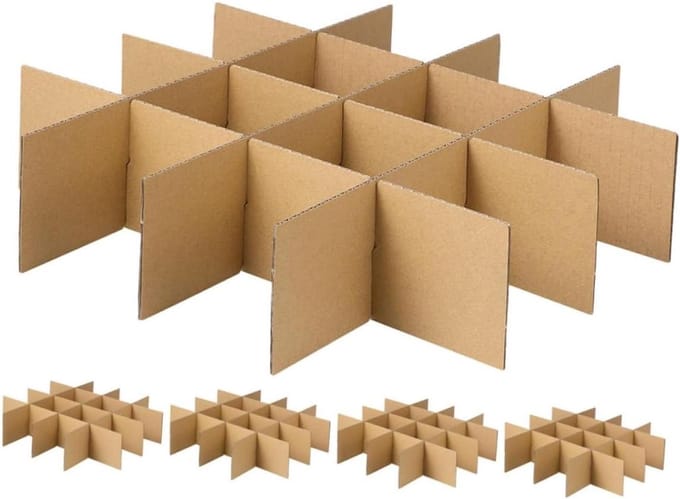 Verhuisdozen Karton - Opbergdozen - Spullen Verpakken - Beschermende Grid Structuur - 5 Stuks - Khaki