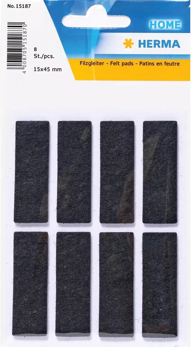 HERMA Protectiv feltpads black 15 x 45 mm