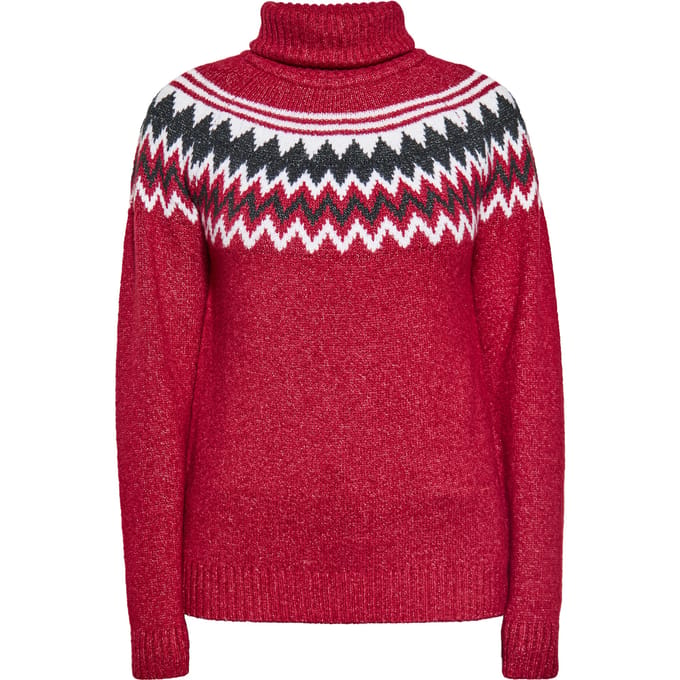 usha Gebreide trui Dames Donkerrood Veelkleurig