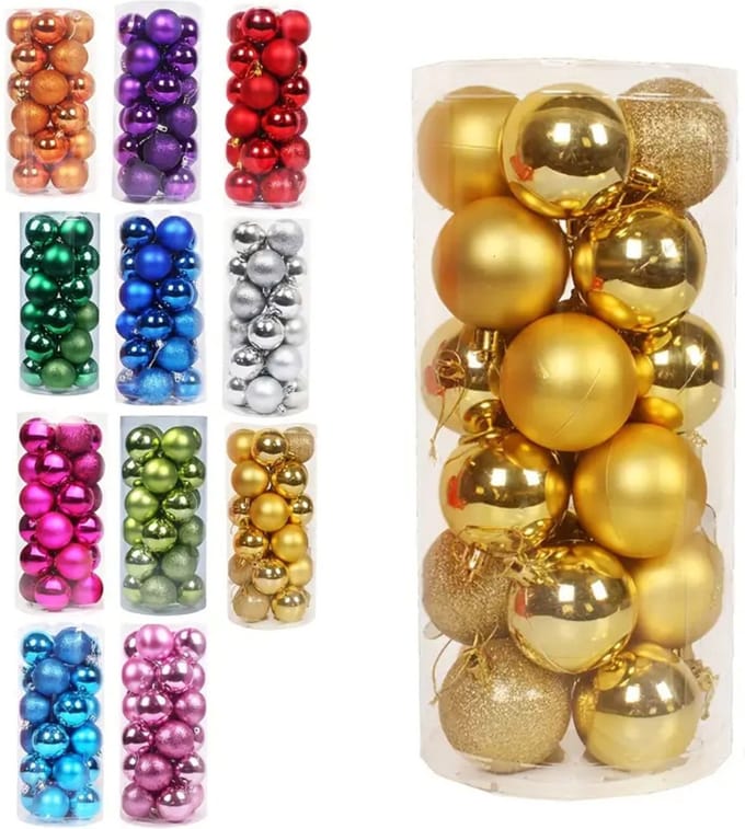 Bovista Kerstballen - Kerstversiering - Plastic - Goud - 3 cm - 24 stuks