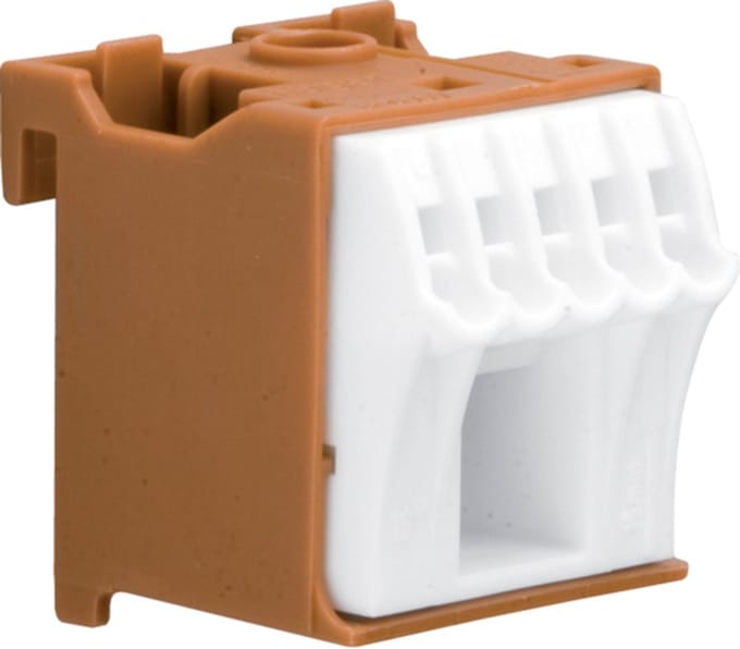Hager KN06P Klemblok Bruin, Wit 6-polig 63 A 230 V