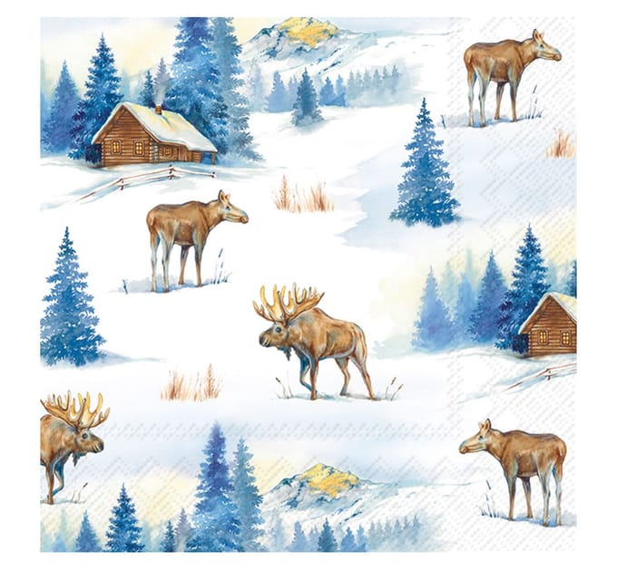 Servetten "ELK LANDSCAPE" 33x33 cm