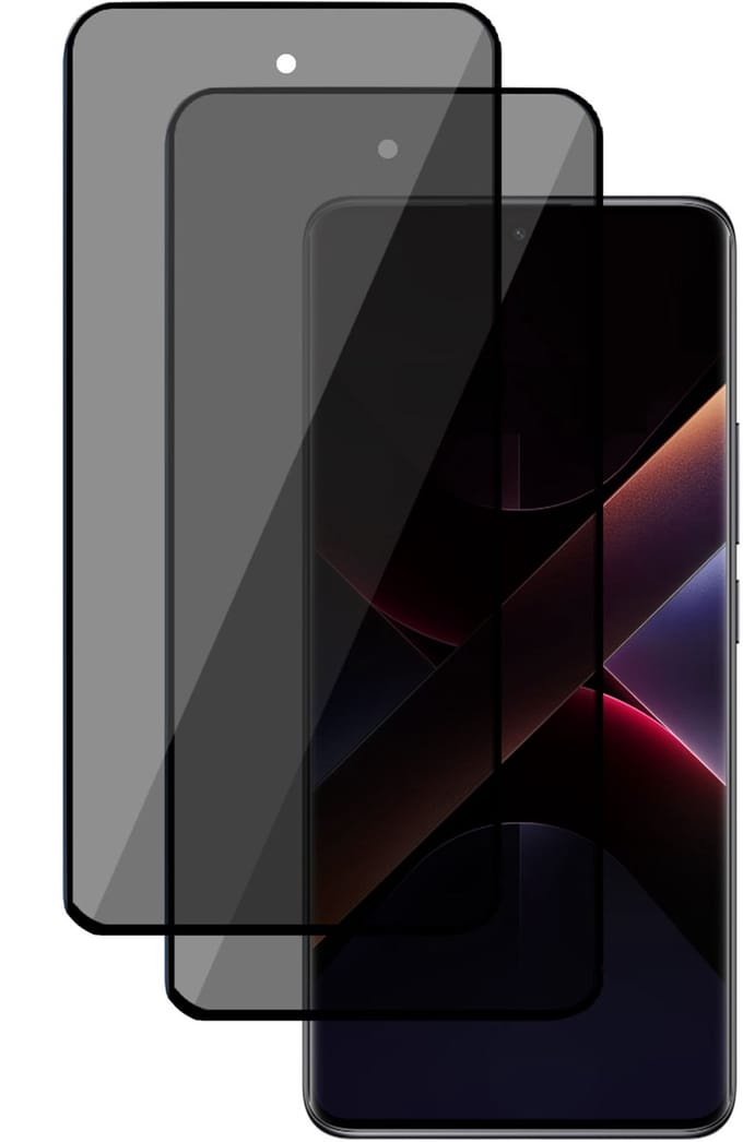 2x TechNow Privé Screenprotector geschikt voor Poco X7 Pro - Privacy Beschermglas - Privacy Proteqt+