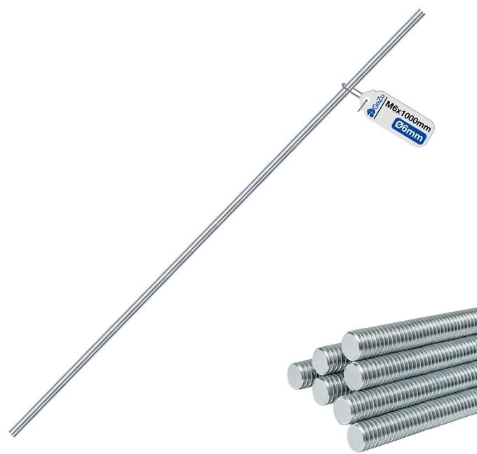 GeZu Impex M6 Draadstang 1000 mm A2 RVS - Volledig Draadstang Schroef