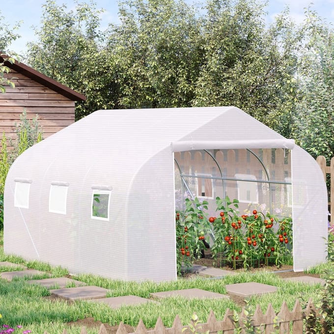 MODFU - Tunnelkas - UV-Bescherming En Oprolbare Ramen - Ventilatie - Metaal - Wit