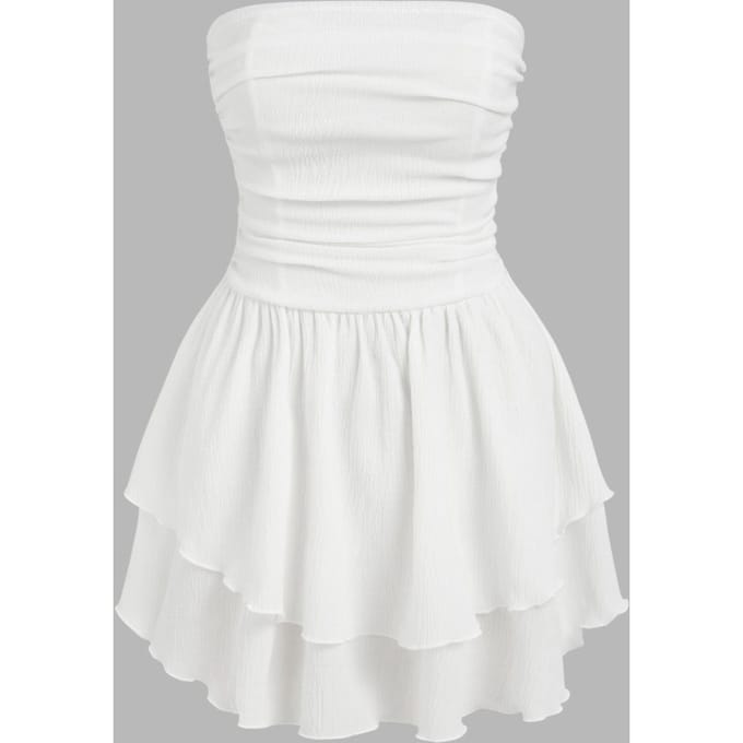 Off-shoulder Ruffle Mini-jurk