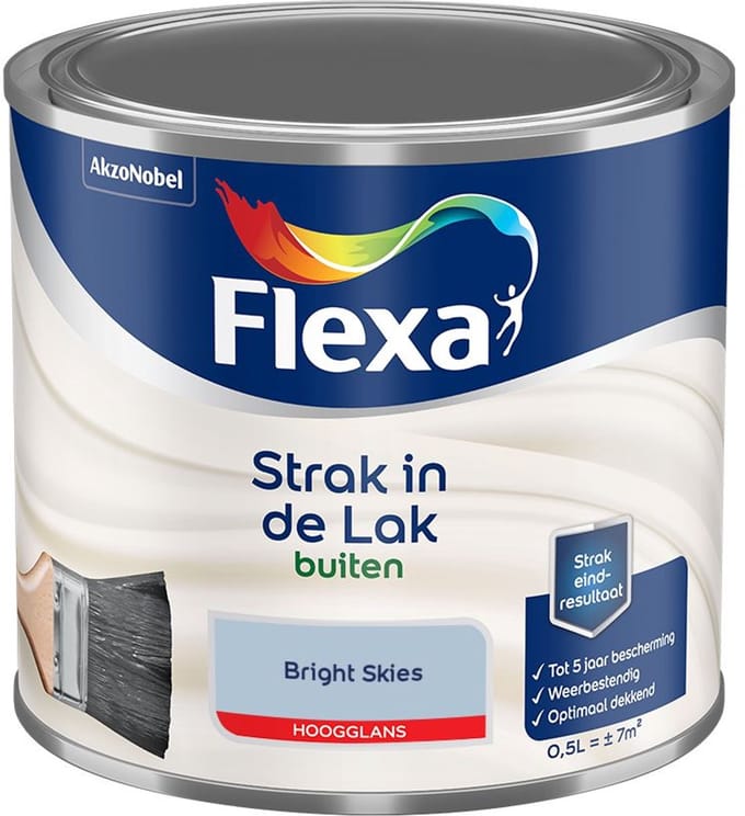 Flexa - Strak In De Lak Buitenlak Hoogglans - Bright Skies - Mengverf - 500 Ml