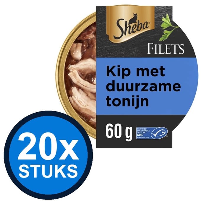 20x Sheba - Filets Kip & Tonijn - Kattenvoer Natvoer - 60g