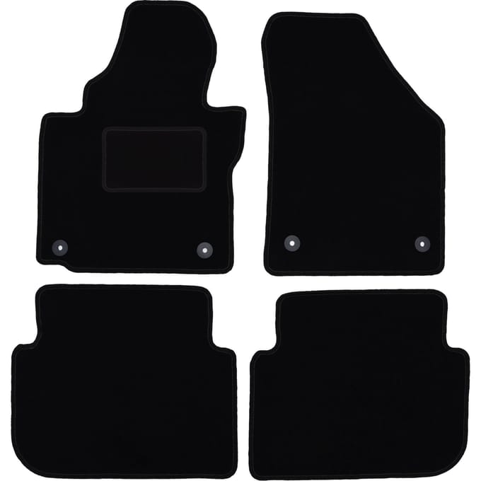Zwarte velours vloermatten voor: Volkswagen Touran I 2FL minivan (2010-)