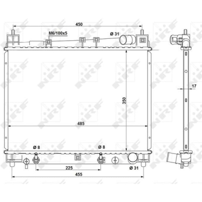 Radiator, motorkoeling NRF 53212