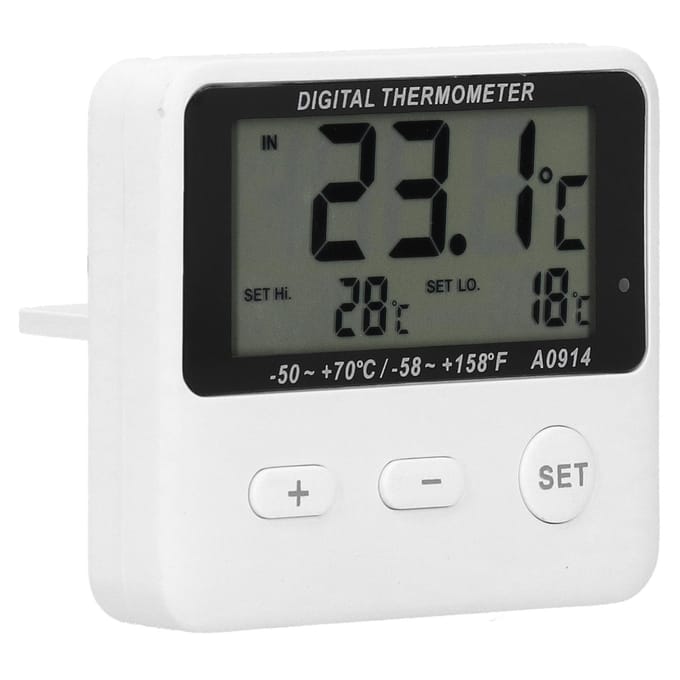Koelkast Alarm Thermometer Binnen Buiten Universele Temperatuurmeting met Sonde gray
