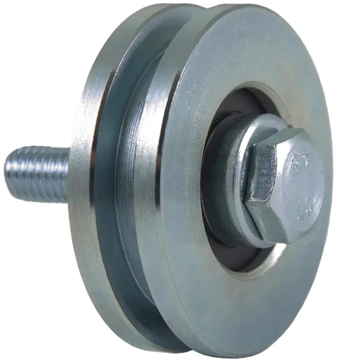 60 mm vierkant groefwiel met 1 kogellager