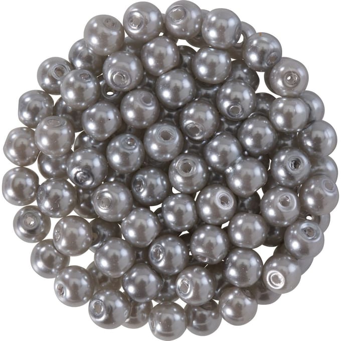 Glasparels, Ø 4 mm, 100 stuks - Donkergrijs