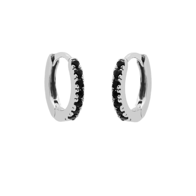 Karma Oorringen strass zilver Zwart