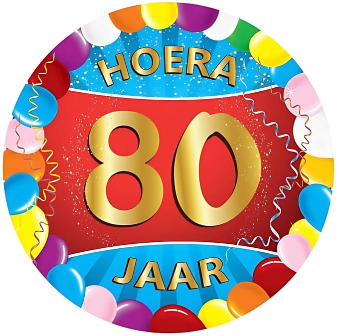 Bierviltjes 80 jaar - 25x stuks - multicolor - verjaardag/feest - feestartikelen