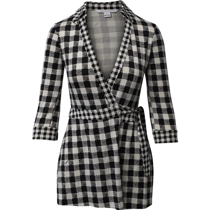Diane Von Furstenberg playsuit met ruitpatroon in zwart/wit viscose.