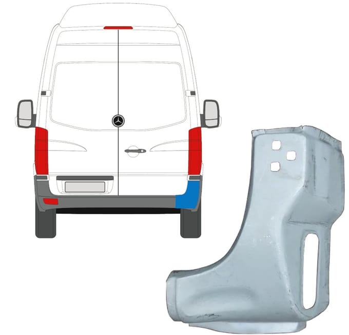 Reparatiepaneel achter hoek voor Mercedes Sprinter 2006-2018 / Rechts