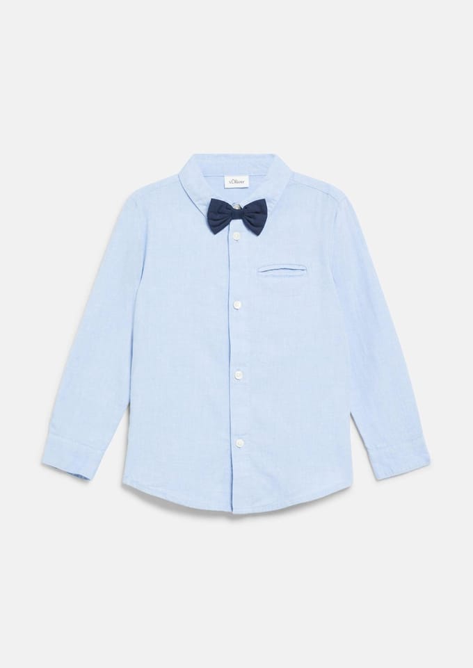 Slim Fit Overhemd met Afneembare Vlinderdas en Paspelzakje Kind s.Oliver