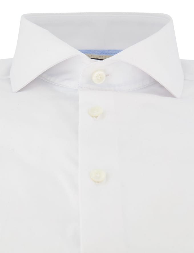 Wit John Miller overhemd Tailored Fit ml 5 effen