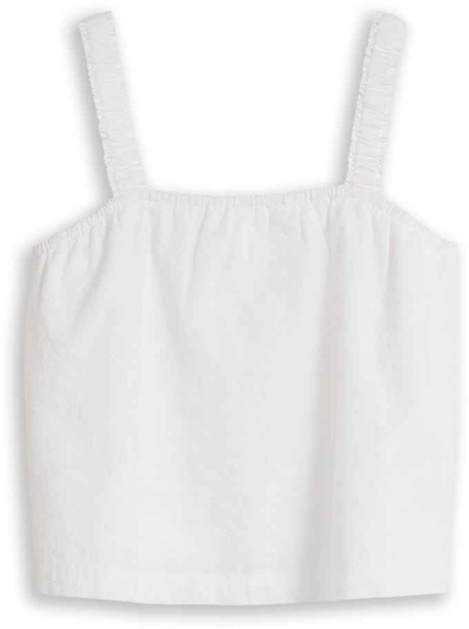 Tom Tailor - Cropped top met broderie - Maat 152 - White