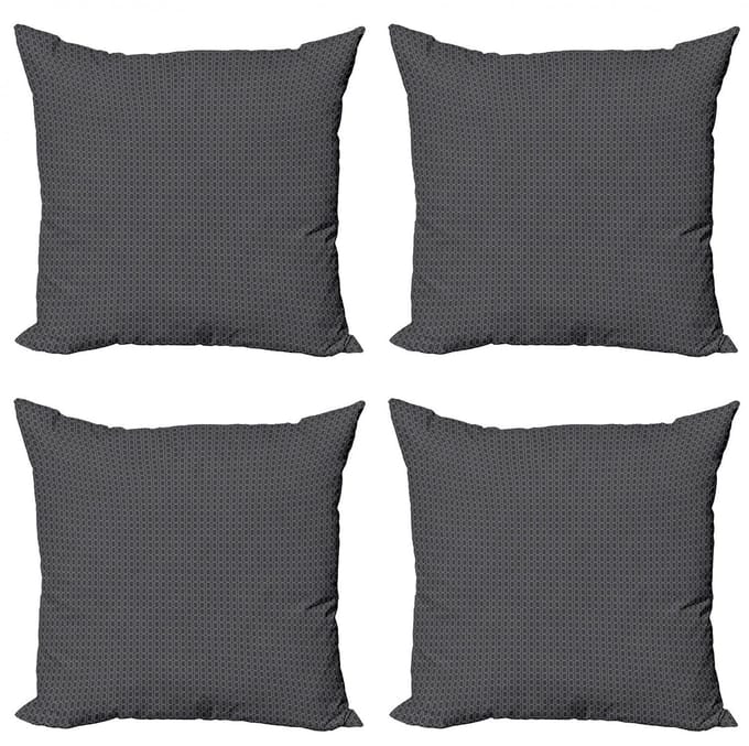 ABAKUHAUS Kussenhoes Set – 4×45×45 cm – Dubbelzijdig bedrukt – Grijs