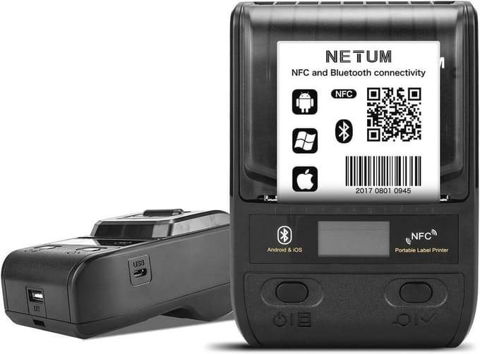 Draadloze Bluetooth Thermische Labelprinter 58mm voor Barcode en Kledinglabels