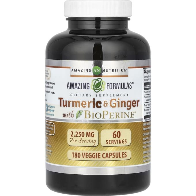 Met Kurkuma & Gember Bioperine, 180 Veggie Capsules