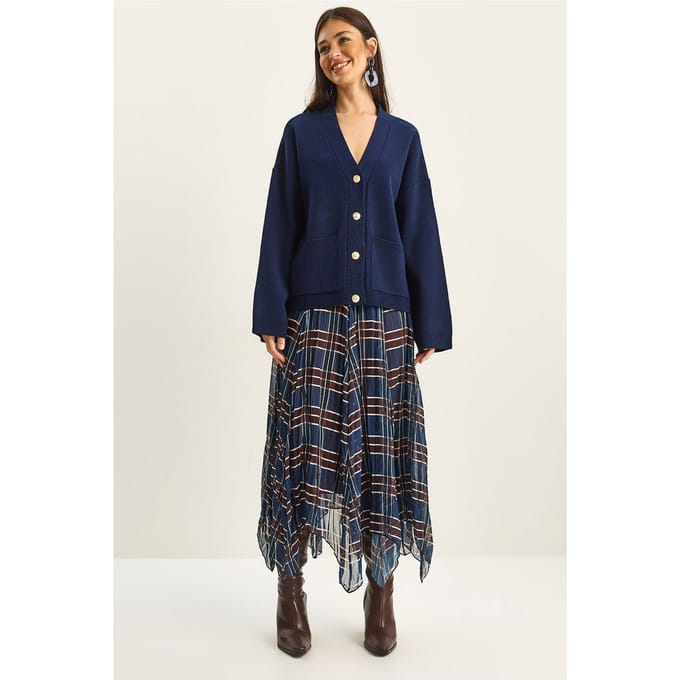 Gestreepte Ruit Midi Rok